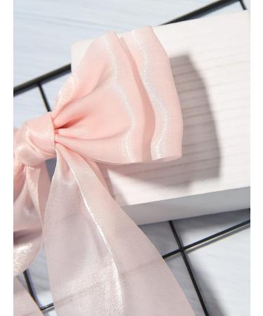 XFYUZR Women Bow Hair Clip Set - Pink & Beige Large Ribbon Hair Accessories for Girls, Prom Styling - 2Pcs - Buy Online on SooperMarket.com