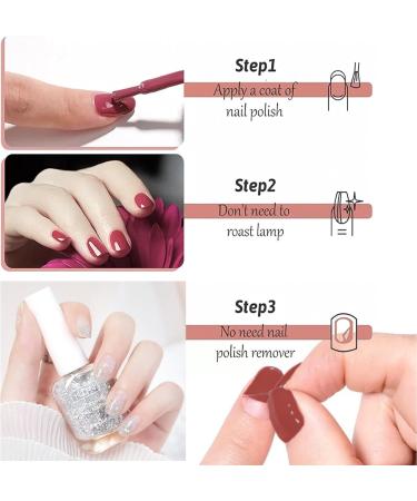 Glitter Silver Nail Polish Quick Dry Long Lasting Shimmer Nail Varnish Natural Peel off Water Based Formula No UV Needed Nail Paint Art Manicure Gifts for Women Girls DIY Home(10ml) - Buy Online on SooperMarket.com
