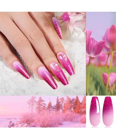 Honey Joy Color Changing Dip Powder Nail Kit - 6 Colors Summer Glitter Pink Dipping Set for DIY Manicure - No Need for Nail Lamp - Perfect Gift for Women - Buy Online on SooperMarket.com