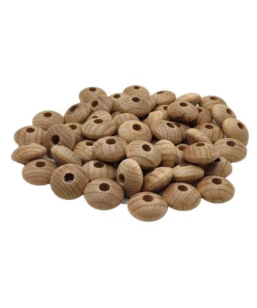 100pcs Beech Wooden Abacus Beads 16mm Unfinished Loose Round Spacer Shape DIY Handmade Mom Jewelry Necklace Making (16mm*8mm 100pcs)