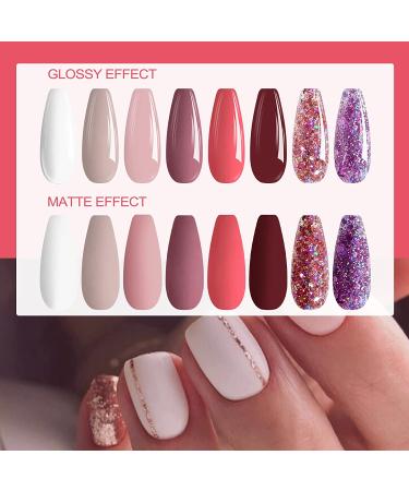 Morovan Dip Powder Nail Kit - 8 Colors Starter Kit for French Manicure - DIY Salon Quality Dipping Powder Set - Buy Online on SooperMarket.com