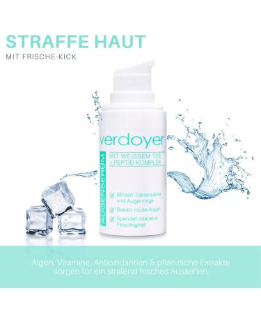 Verdoy Eye Serum for Dark Circles & Wrinkles - Anti-Fold Smoothing Eye Care with White Tea & Peptides - Made in Germany - Buy Online on SooperMarket.com