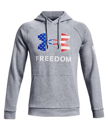 Under Armour Men's New Freedom Fleece Hoodie Steel Medium Heather (035)/White XX-Large