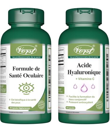 VORST Eye Care 90 Vegan Capsules & Hyaluronic Acid with Vitamin C 60 Capsules (Combo Bundles 2 Bottles) - Buy Online on SooperMarket.com