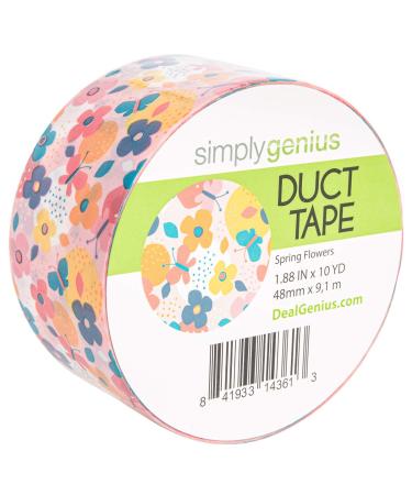 Simply Genius (Single Roll) Patterned Duct Tape Roll Craft Supplies for Kids Adults Colored Duct Tape Colors, Spring Flowers