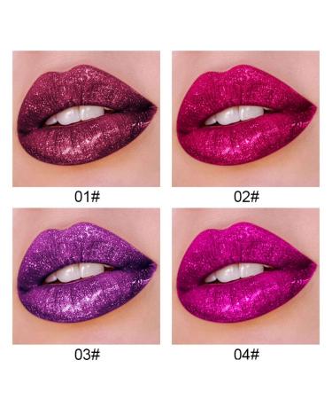 Buy WeixinBuy 4 Colors Matte Metallic Lip Gloss Set - Waterproof Glitter Shimmer Flip Lipsticks | Diamonds Pearl Liquid Lipstick Kit - International Shipping Available - Buy Online on SooperMarket.com