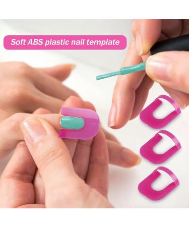 DHWEKU 26PC Nail Polish Template Kit - Reusable Nail Edge Skin Barrier 10 Sizes Nail Art Protection Accessories (Rose Red) - Essential Nail Art Tools for Perfect Manicures - Buy Online on SooperMarket.com