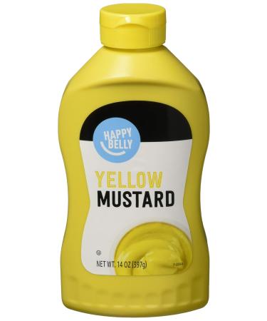 Amazon Brand - Happy Belly Yellow Mustard, Kosher, 14 Ounce