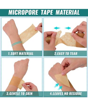 Tondiamo 12 Rolls Micropore Tan Surgical Tape 2 Inch x 10 Yards - Breathable & Adhesive Medical Tape for Skin, Face, Nose - Non Woven Paper - Household Supplies - Buy Online on SooperMarket.com