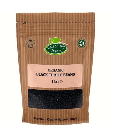 Organic Black Turtle Beans 1kg by Hatton Hill Organic - Free UK Delivery