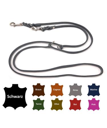 Dog liner Small dogs / large dogs 2m / 2.40m / 2.80m / 3.50m / 5m Double linen adjustable (2.40m x 12mm gray) 2.40m x 12mm gray