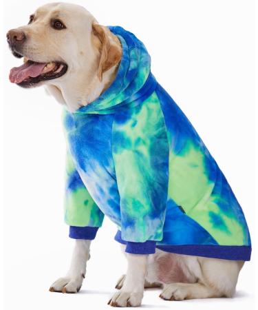 BT Bear Dog Hoodie - Tie-dyed Fleece Pet Sweatshirt for Medium Large Dogs (5XL Blue/Green) - Buy Online on SooperMarket.com