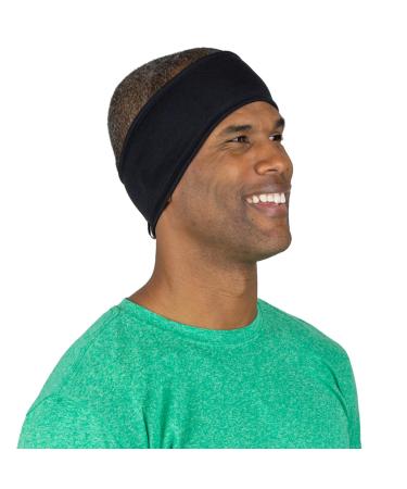 TrailHeads Tempo Running Headband | Ear Protection | Moisture Wicking Headband Black