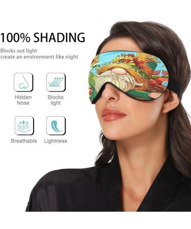 Haskirky Light Blocking Eye Mask | Adjustable for Men and Women | Ideal for Travel, Yoga, Meditation | Comfortable Smooth Design | Sunflower Gnome Print - Buy Online on SooperMarket.com