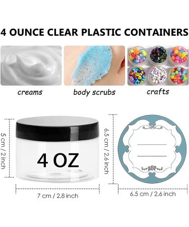 Qeirudu 4 oz Plastic Jars with Lids - 24 Pack Clear Round Containers for Body Butter, Scrubs, Lotions - Refillable Cosmetic Storage - Buy Online on SooperMarket.com