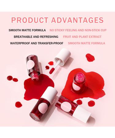 Matte Lip Stain Tint Set - 4 Colors, Multi Stick Hydrating Formula - Long-Lasting Wear - Easy Application - Shimmery Finish - 7ml (4 PCS) - Buy Online on SooperMarket.com