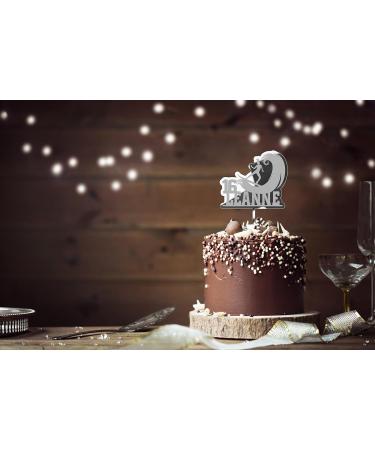 Cakeshop Cake Decoration Pack | Surfer Surfing Theme Premium 3mm Mirror Acrylic Plastic Cake Topper Sign & 25g Party Pack of Cake Sugar Sprinkles | Custom Name & Age Cake Decorations (Silver) Prime Mirror Acrylic: Silver - Buy Online on SooperMarket.com