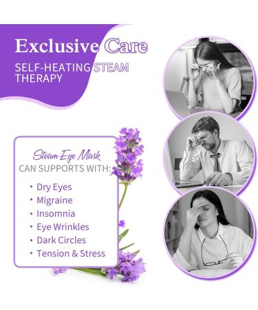 TIVLON Self Heating Eye Mask 24Pcs Steam Eye Mask Sleeping Eye Mask Eyestrain Relief Dry Eyes Disposable Moisturising Hot Compress Eye Mask Improves Sleep Quality Lavender Flavour - Buy Online on SooperMarket.com