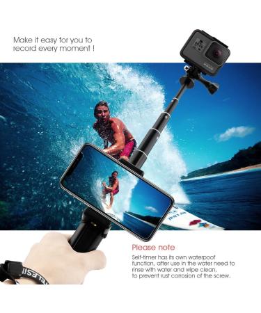 AFAITH Aluminum Alloy Selfie Stick for GoPro, Insta360, DJI OSMO Action - Waterproof Handheld Monopod with Stable Tripod - Buy Online on SooperMarket.com