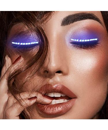 Colorfullavie LED Light False Eyelashes - Waterproof Unisex Luminous Makeup for Parties Bars & Halloween - Buy Online on SooperMarket.com