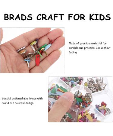 EXCEART Mini Brads: Small Round Metal Paper Fasteners - Pastel Colors for Scrapbooking, Crafting, DIY - 6-12mm - 1 Box - Buy Online on SooperMarket.com