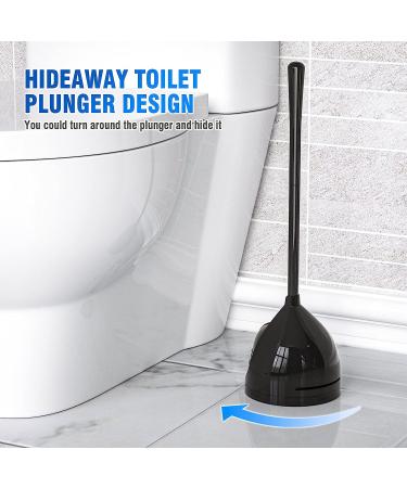 Uptronic All-Angle Toilet Plunger with Holder - Heavy Duty Black Plunger for Bathroom - Buy Online on SooperMarket.com