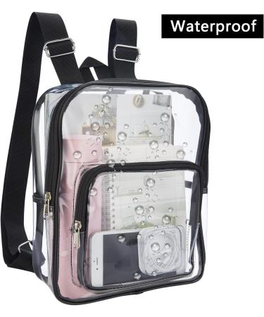 Cute Clear Mini Backpack - Stadium Approved Waterproof Lightweight Bag for Travel, Work, Concerts & Events (Black) - Buy Online on SooperMarket.com