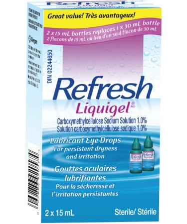 Refresh Liquigel Ophthalmic Solution Lubricant Eye Drops Persistent Dryness and Irritation 2x15ml - Buy Online on SooperMarket.com