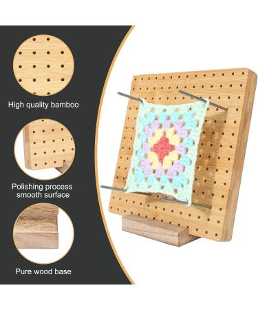 8 Bamboo Crochet Blocking Board Kit with Stainless Steel Rod Pins- Perfect Gift for Granny Squares Enthusiasts - Buy Online on SooperMarket.com
