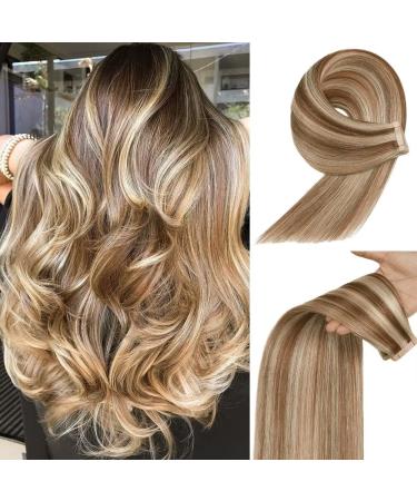 YDDM TAPE in Extensions Real Hair 20Pcs 55cm 50g Invisible Tape Extensions Real Hair Tape Expape Expape Skin Weft Hair Extension (22 inch P6/613#) P6/613# 22inch (55cm) -20PC