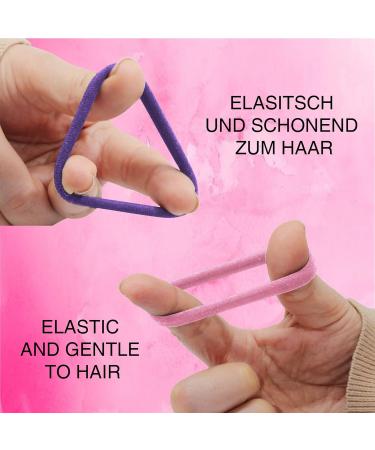 100 Colored Hair Ties for Girls & Women | Elastic Comfortable High-Quality Hair Bands in 16 Colors & 4 Patterns - Perfect for Daily Use - Buy Online on SooperMarket.com