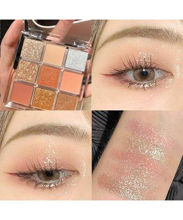 Lovelycat 9 Colors Glitter Eyeshadow Makeup Palette Matte High Pigmented Colorful Creamy Texture Eye Shadow Powder Natural Waterproof Long Lasting Eyeshadow Powder Cosmetics (orange) - Buy Online on SooperMarket.com