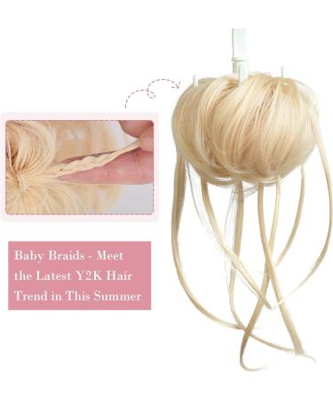 REECHO Super Long Tousled Updo Hair Bun Extension - Beige Blonde | Curly Wavy Hair Wrap Ponytail Scrunchie for Women Girls - Buy Online on SooperMarket.com