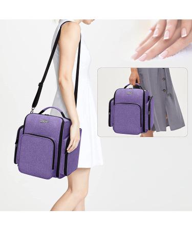 BAFASO Large 72-Bottle Nail Polish Organizer in Purple - Patented Design with 3 Removable Pouches - Buy Online on SooperMarket.com