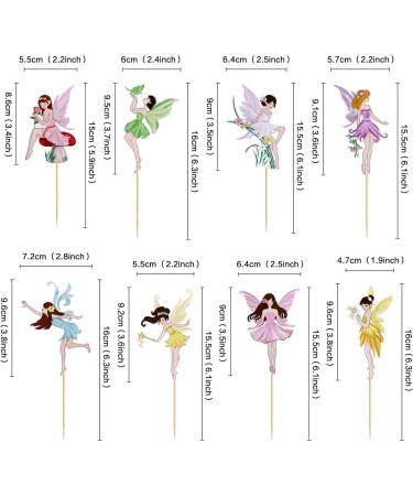 Cyodoos24 PCS Fairy Cupcake Toppers Flower Fairy Party Cupcake Toppers Fairies Party Cake Picks Garden Birthday Party Decorations for Elves Theme Baby Shower Supplies - Buy Online on SooperMarket.com