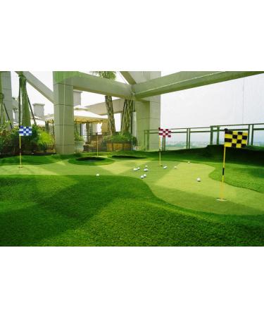 Checkered Golf Flags 8x6 Mini Putting Green Flags - 3 Pack Red/White Pin Flags | 420D Nylon Yard, Indoor, Outdoor Backyard Garden Flags - Buy Online on SooperMarket.com