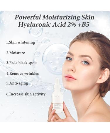 Hyaluronic Acid 2% + B5 30ML Hyaluronic Acid Serum for Face Dark Spot Remover for Face Hyaluronic Acid Face Moisturize Skincare Serum for Face to Plump and Smooth Skin for All Skin Types Skin Care - Buy Online on SooperMarket.com