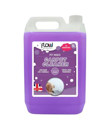 Pet Magic 5 Litre Pet Dog Carpet Cleaning Shampoo Solution | Tough on Stains and Odours | Suitable for all Machines | Fresh Linen Fragrance (1 Pack)