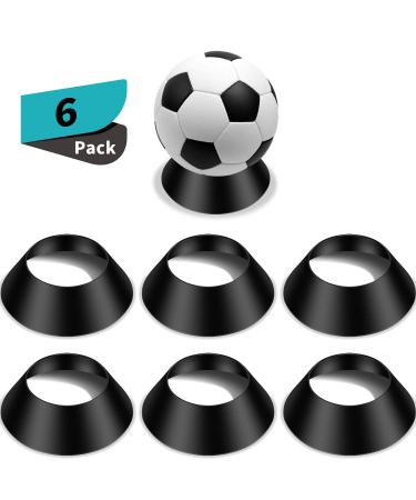 6 Pieces Memorabilia Ball Stand Ball Pedestal Ball Display Stand Holder Soccer Ball Stand for Basketball Football Volleyball Softball Bowling Black