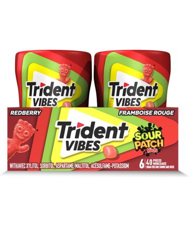 Trident Vibes Sour Patch Kids Sugar-Free Gum Redberry 40 count (Pack of 6) Redberry 40 count (Pack of 6) - Buy Online on SooperMarket.com