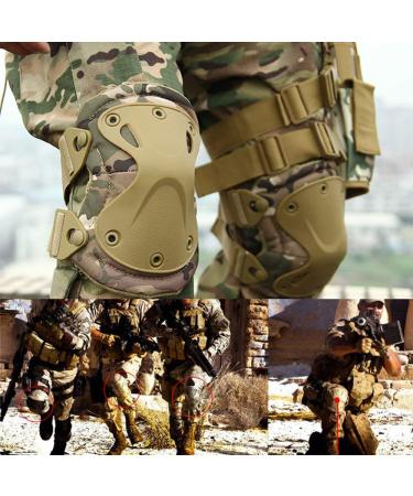 KUJOBUY Pack of 4 Tactical Combat Knee & Elbow Pads - Outdoor Sports Safety Gear with Adjustable Straps and Gel Padding - Buy Online on SooperMarket.com