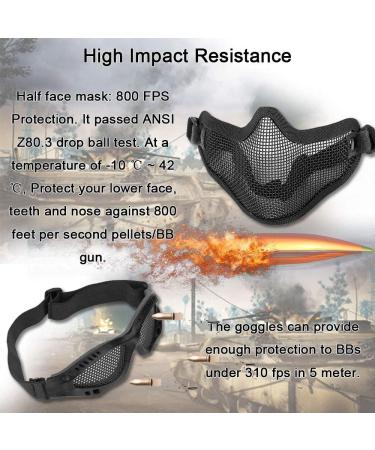 Emageren Foldable Airsoft Masks & Protective Glasses | Half-Facial Protection for Halloween Cosplay Paintball & Military Use - Buy Online on SooperMarket.com