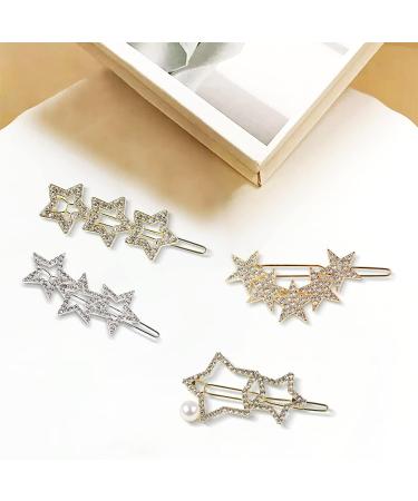 8 Pcs Rhinestone Star Hair Clips - Fashion Hair Barrettes for Women and Girls - Buy Online on SooperMarket.com