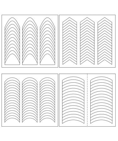 MAIOUSU STORE 4770pcs  120 Sheets 4 Designs Nail Art Stencils French Tip Guides Stickers Nail Art Tips Guides for DIY Decoration Stencil Tool 120 Sheets French Tip Guides Stickers