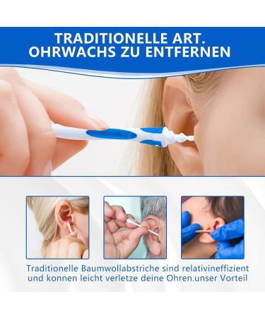 Upgraded 360 Spiral Silicone Ear Cleaner Kit - Ear Wax Remover with 16 Washable Heads for Kids & Adults - Best Ear Cleaning Solution - Buy Online on SooperMarket.com