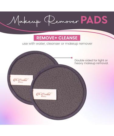 Freckled Rebel Reusable Makeup Remover Pads Set - 20 Eco-Friendly Wipes & Laundry Bag Perfect for All Skin Types - Black Floral Design - Buy Online on SooperMarket.com