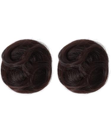 REECHO 2 PCS Mini Claw Clip in Messy & Cat Ears Hair Bun Extensions Wig Accessory Updo Hairpieces for Women Girls (Pack of 2-3.5" Wavy Dark Brown) Pack of 2 - 3.5" Wavy Dark Brown - Buy Online on SooperMarket.com