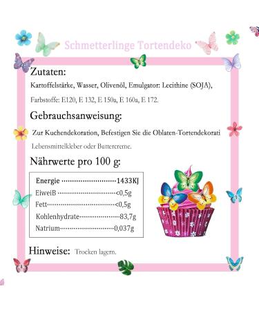 40 Edible Butterfly Decorations for Cakes - Tortendeko Birthday & Cake Decor - Buy Online on SooperMarket.com