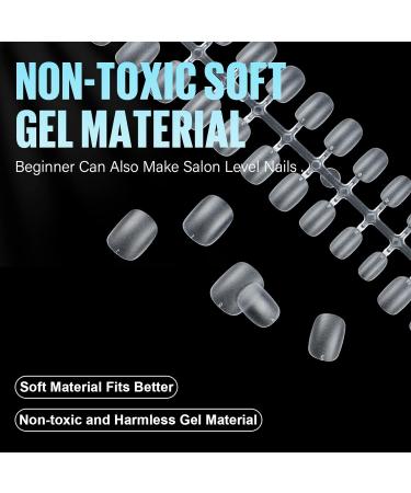 TOMICCA Extra Short Oval Nail Tips - Clear French Acrylic False Nails (240 Pcs) - Buy Online on SooperMarket.com