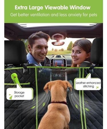 NZONPET 4-in-1 Waterproof Dog Car Seat Cover with Mesh Window - Green/Black - Buy Online on SooperMarket.com